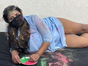 Stepsister and Stepbrother We Celebrate Holi