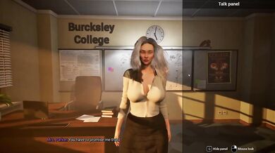 Deep voice actor fucks exposed college teacher in adult game