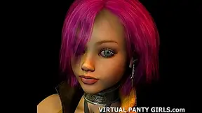 Curvy 3D Hentai Stripper Teases in Tiny Pink Panties for Pleasure