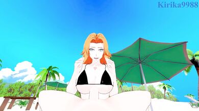 Rangiku Matsumoto and I have intense sex on the beach. - BLEACH Hentai