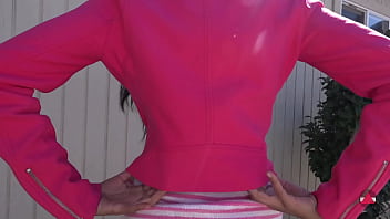 Pink Leather Jacket Zipper Fetish