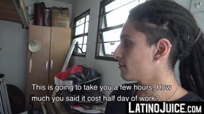 LatinoJuice.com - Cain - Long haired employee Cain bred hard after jerking his long d