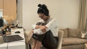 Business meeting and JUICY FARTS in leather pants - mp4 HD