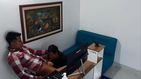 The horny secretary wants me to fuck her pussy