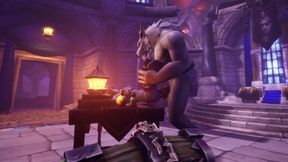 Werewolf fucks Night Elf on a table