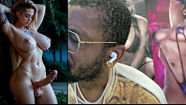 Big Breast Transgender Girl Cumming All Over Herself, AI Generated