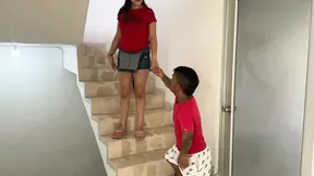 Pregnant Latina stepmom gets impaled by dwarf's huge cock
