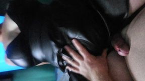 Big Tit MILF in leather skirt gets plowed hard and creampied