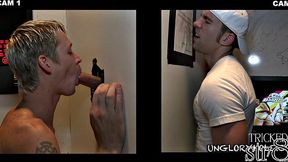 Sexy horny guy in gloryhole