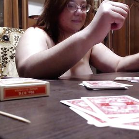 Neighbor lost blowjob under table at cards