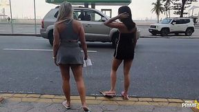 Hot Latinas Monique and Lunna Search for DJ to Screw in Copacabana