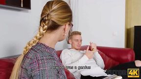 Russian MILF physics teacher takes fucking exam at home