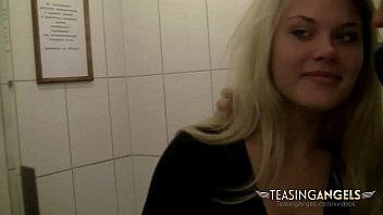 Naughty blonde flashes her ass in public while her boyfriend films