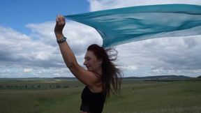 On top of Hill in Windy Weather