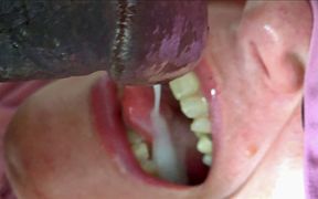 Gagging While Swallowing Sperm, Black Cock Jerking off Cum in My Mouth, Fat BBW SSBBW Blowjob