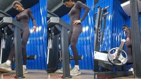 travesti do pau grande daniela santos treinando na academia.