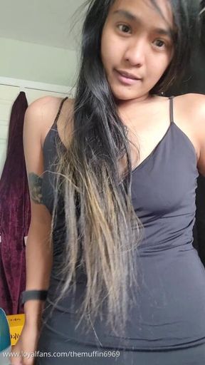 First Time Stripping In A Tight Black Dress 🖤