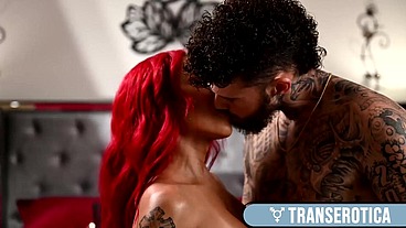 Inked Stud Hatler Gurius Gets His Ass Banged By Latina TS Foxxy!