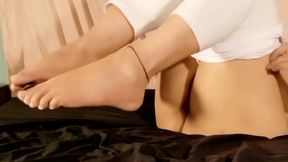Desperately grinding and fucking myself for orgasm, foot fetish video #5