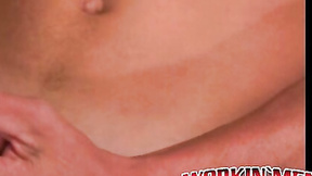 ”Adorable tatted lad lays back & pulls on his heavy dong”