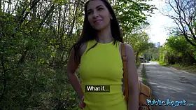 Public agent - hot italian dark haired student has her pussyhole re-configured outside