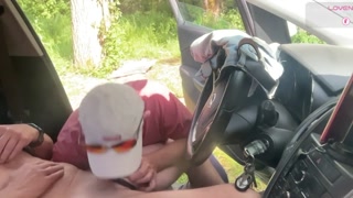 Open Car Blowjob and Fuck at Cruising Spot