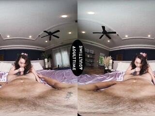 UP CLOSE VR - Cuckold Guy Wishes To See U Bang His Girlfriend Kimmy Kimm On Livestream - POV