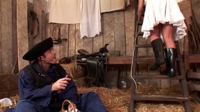 Perfect blonde French farm doll anally creapied in the barn