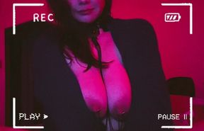 Sexy MILF Plays with Pierced Boobs