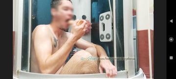 Teaser for deepthroat gagging in the shower