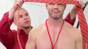 Blindfolded Office Stud Sucking Fat Cock