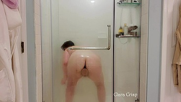 Fingering Ass & Fucking Pussy After Washing My Hairy Chubby Body In The Shower