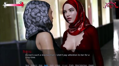 Stylized drama unfolds with intense glances and hidden desires in a modern Middle Eastern setting