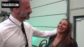 Curvy brunette Mila Smart just loves the rough treatment that daddy Pascal White gives to her