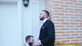 Wild jerking and ass pumping by suited Diego Reyes and Manuel Scalco