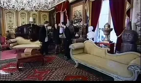 Two beauties give hot double blowjob before getting double penetrated