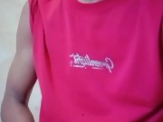 Handsome man with a distinctive style of shaking a black cock