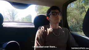 Dylan Segundo and Tonny Elliot share a hot cock ride in the backseat