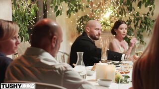 TUSHY Runaway bride Sybil has anal adventure before wedding