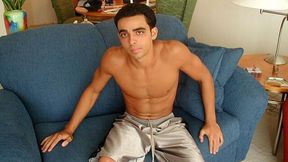 Teen brunette hottie Mike showing how he jerks off