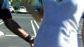 lake russell swallows cum after interracial blowjob