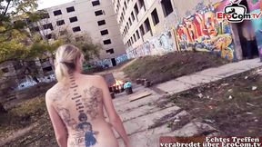 Sweet German siren gets rocked with her tiny tats in a steamy outdoor bang-fest!