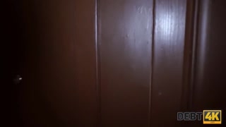 DEBT4k. Wonderful hairdresser has no money and debt collector fucks her