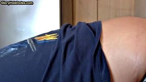 Moustache amateur doggystyled in gloryhole