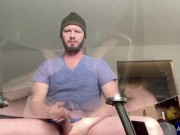 Asher Devin Beats Huge Dick On Hotel Glass Table For You