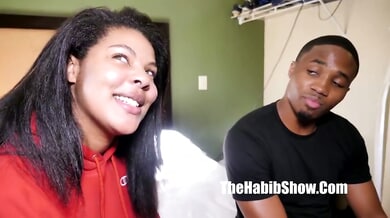 Zoey Reyes, the Dominican ebony Latina with blue nails, takes him deep on the white bed