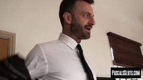 ”Big Titted & tattooed Miss Trixx squirts so much while she is roughly pounded by her m”