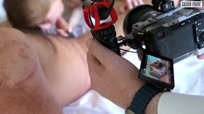 sasha paige anal bts - dirty talk while getting her ass stretched by huge cock!