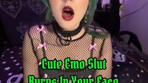 Cute Emo Slut Burps In Your Face - Full Bloaty Belly Reveal