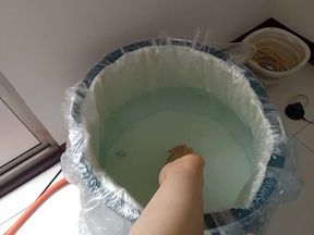 Soaked all over, vigorous cock